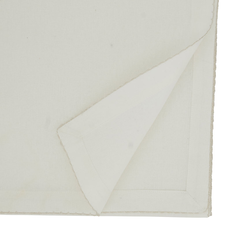 Silver Whip Stitched Cotton Table Runner 16" x 108"