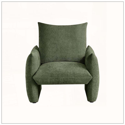 Modern Chenille Accent Chair, 34.3" Oversized Single Sofa Armchair with Plush Cushion