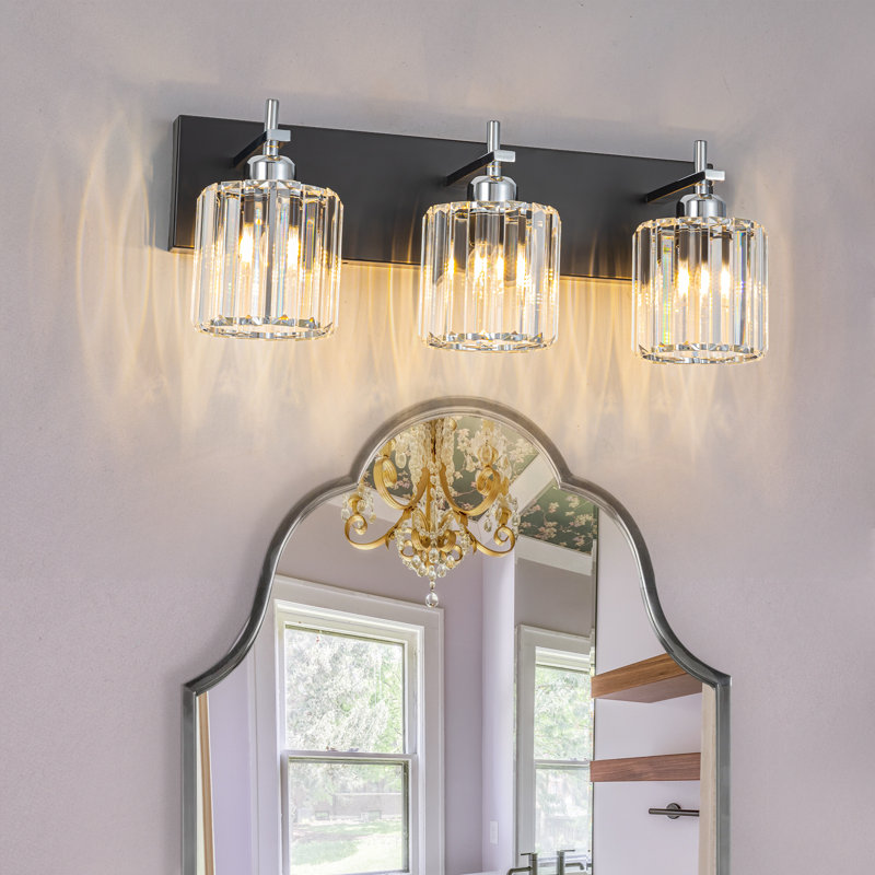 Corless Dimmable Vanity Light, 3, Matte Black/Gold