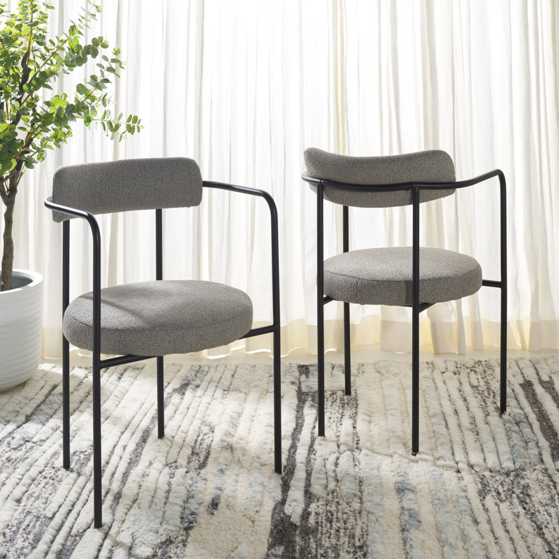 Liana 20'' H Boucle Upholstered Armchair, Gray Boucle