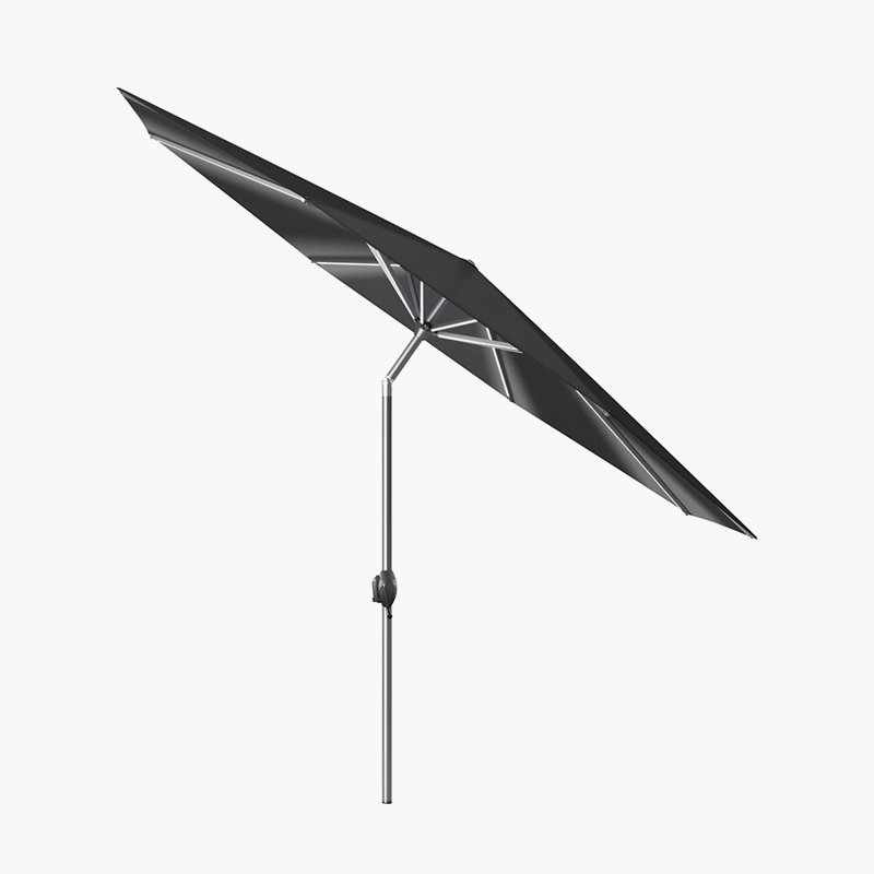 Cerena 300cm Lighted Market Parasol, Grey