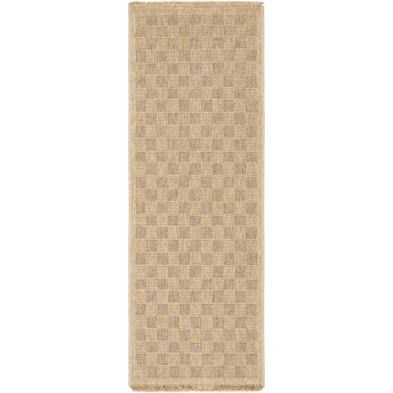 Abbie Machine Woven Checkered Area Rug, Runner 2'7" x 7'