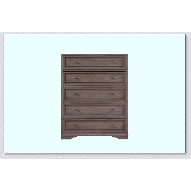 Commode 5 tiroirs Hickory - Amande, Brun