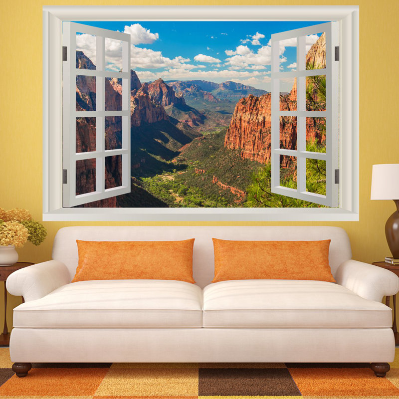 Adhésif mural 3D Zion National Park, H 36 po x l 54 po