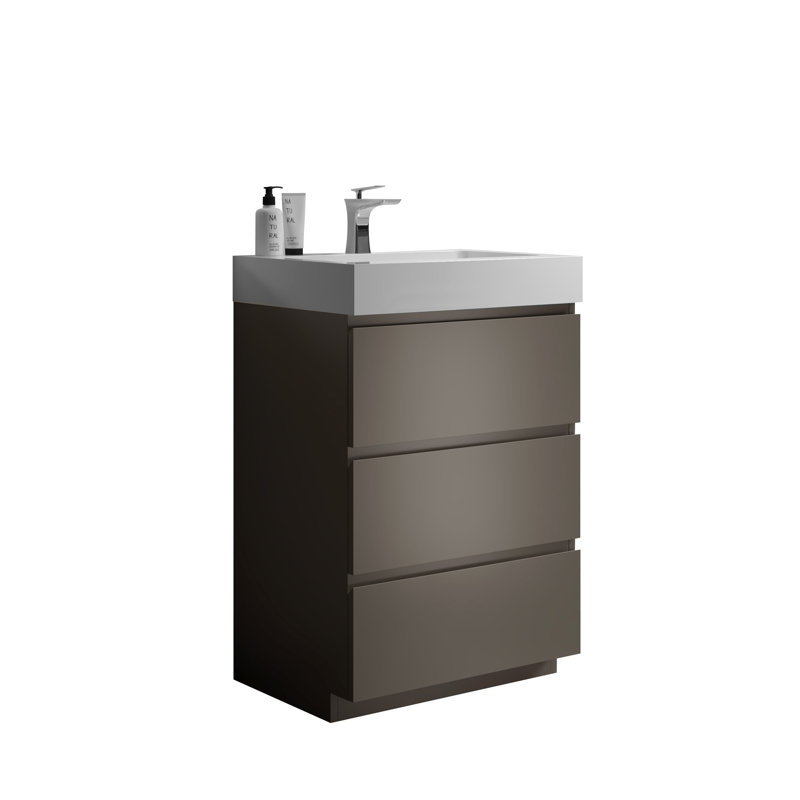 Meuble-lavabo luxueux avec rangement avancé et fonctionnalité silencieuse