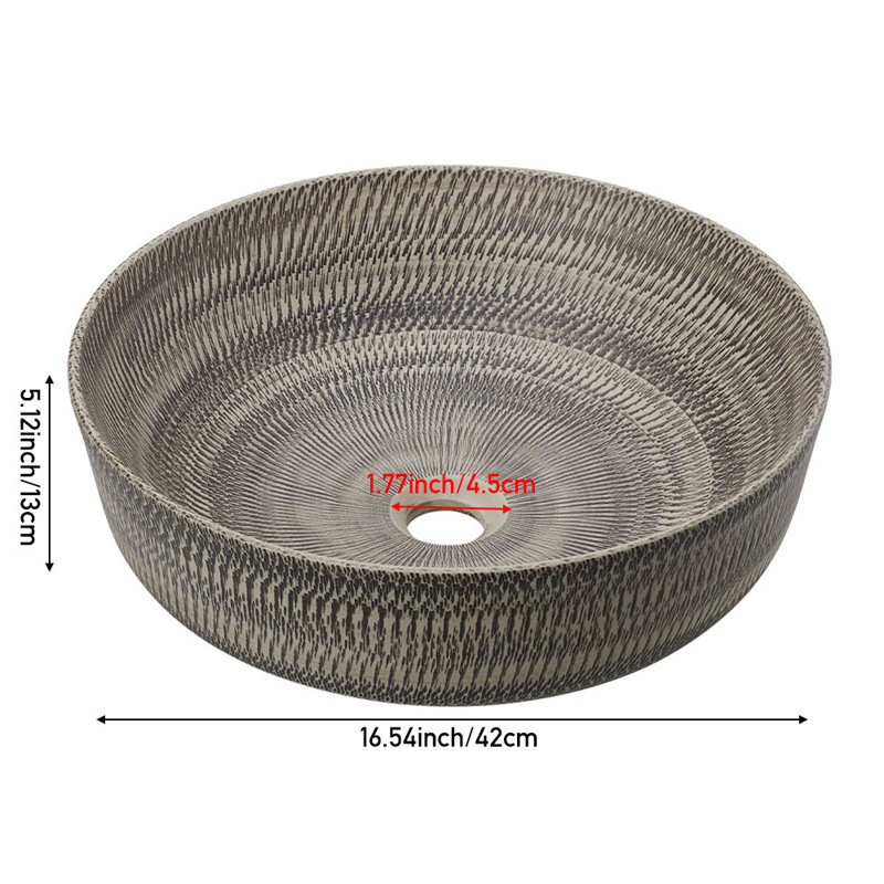Metro Lane 42mm L x 42mm W Multicolour Ceramic Circular Sink