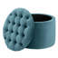 53.3cm Wide Velvet Tufted Round Solid Colour Standard Ottoman with Storage-1978316845
