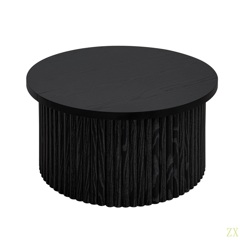 Table basse, table basse ronde, table d'appoint moderne pour salon, appartement, Noir