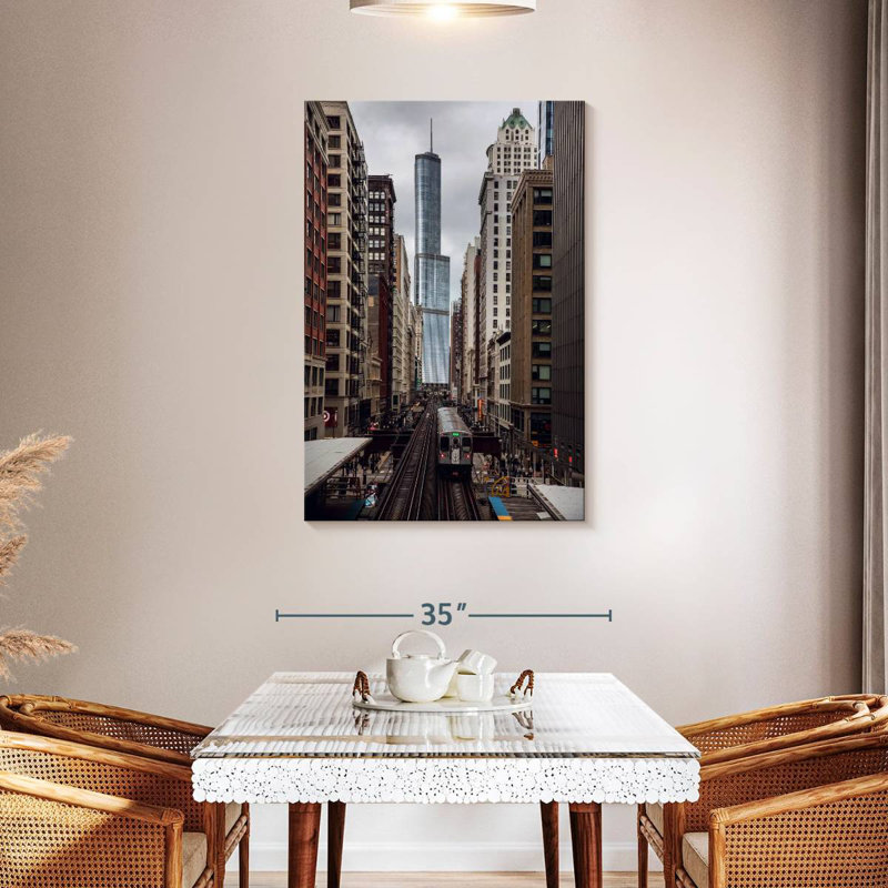 Aime Chicago Train Ride, 45" H x 30" W