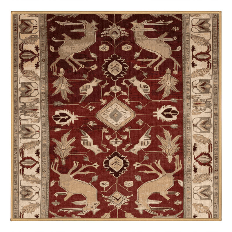 Tapis brun lavable à la machine, Carré 5 pi
