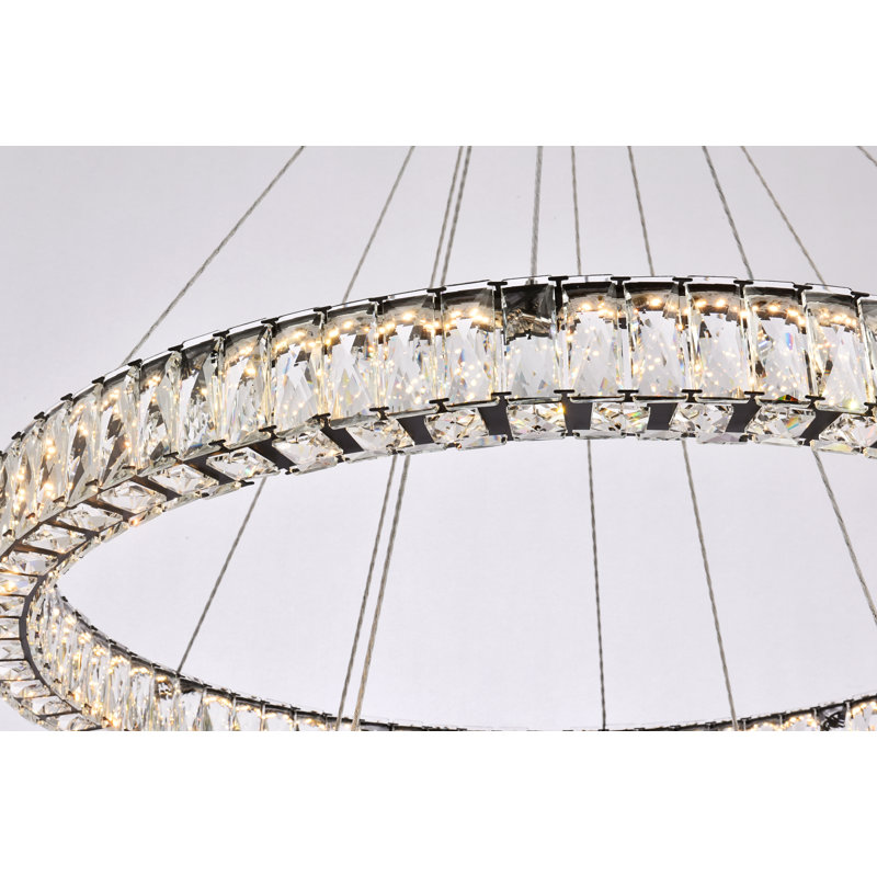 Lustre ovale en cristal 2 lumières Steveson, H 12 po x l 36 po x P 36 po, Noir