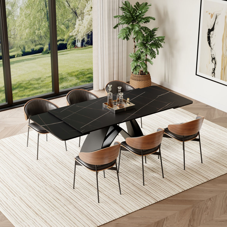 95"extendable Modern Dining Table Set With 8 Dining Chairs