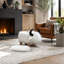 Upholstered Faux Fur Footstool-1498924180