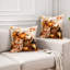 Housses de coussin décoratives en microfibre douce JYK, imprimées recto verso, avec fermeture éclair invisible, idéales pour la décoration intérieure et les cadeaux. 45 x 45 cm, motif écossais de citrouille orange.-138806773