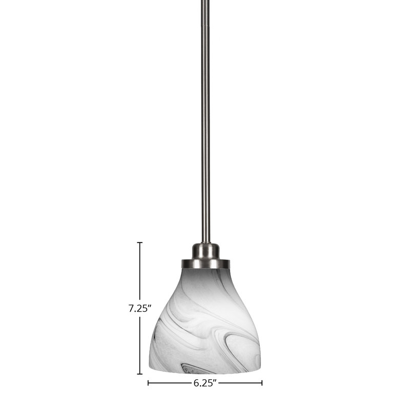 Mini-luminaire suspendu 1 lumière Odyssey, Nickel brossé, Tempête