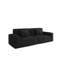 Moderne de 106,3 pouces avec revêtement en microfibre noire, 3 sièges, assise moelleuse, dossier moelleux, idéal pour un refuge de chambre à coucher
