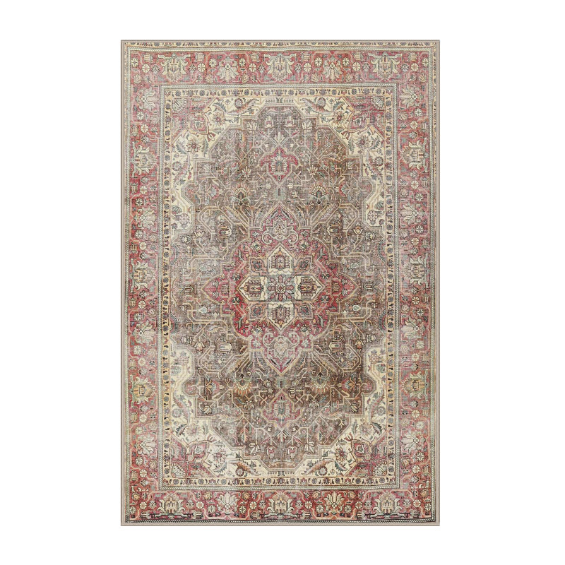 Tapis brun à motif oriental, Rectangle 6 pi x 9 pi