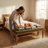 53'' W End Of Bed Bench Upholstered With Wooden Legs For Bedroom, Olive Green Velvet Cushion Seat-981434718
