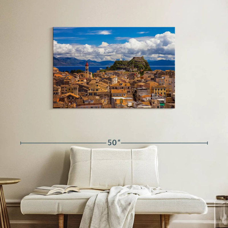 Paysage urbain de Kavia Corfu, H 26 po x l 39 po
