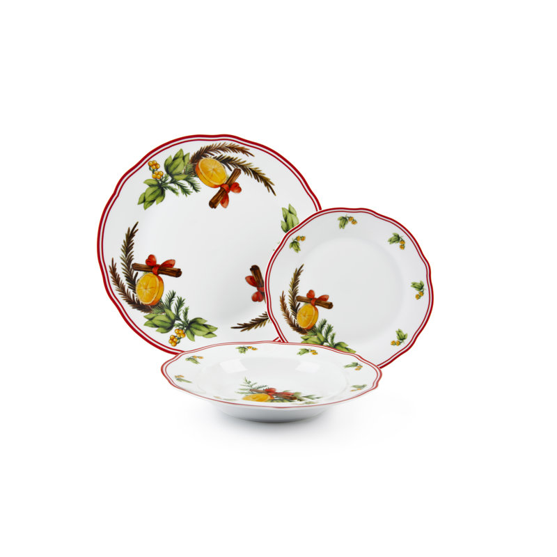 Cinnamon Piece Porcelain Dinnerware Set - Service for 6