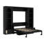 Grand lit plateforme escamotable avec tablette, armoires latérales, tiroirs et DEL-1593873458