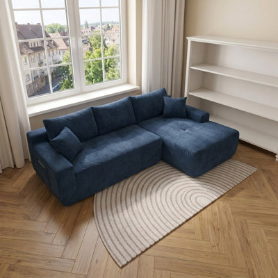 85" Modern Modular L-Shape Sectional Sofa, Deep Seat Chaise, No Assembly Required