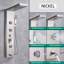Shower Panel Massage Jets Rainfall Waterfall Shower Head, Shower Stainless Steel Wall Mount Massage Multi-function Bathroom Shower Panel Tower System, Brushed Nickel