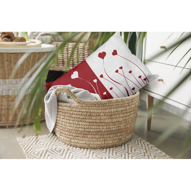 Coussin décoratif floral intérieur / extérieur en polyester, H 14 po x l 20 po, Rectangle