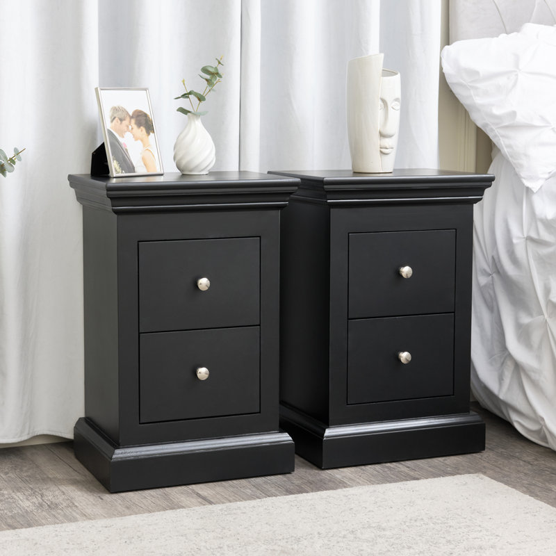 40cm W Solid + Manufactured Wood Bedside Table
