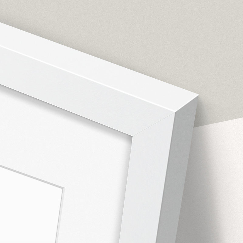 Picture Frame Wall Set with Polished Plexiglass, 9" W x 12" H, White