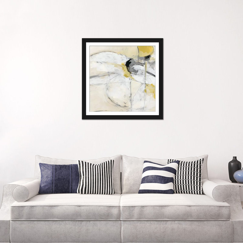 « trajectory ii », impression sur toile, H 18 po x l 18 po x P 1,5 po, Toile avec cadre noir, Blanc