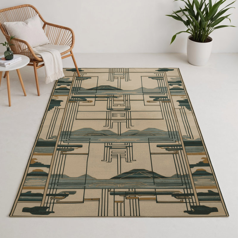 Tapis intérieur et extérieur ArtDeco, Rectangulaire 3 pi x 5 pi