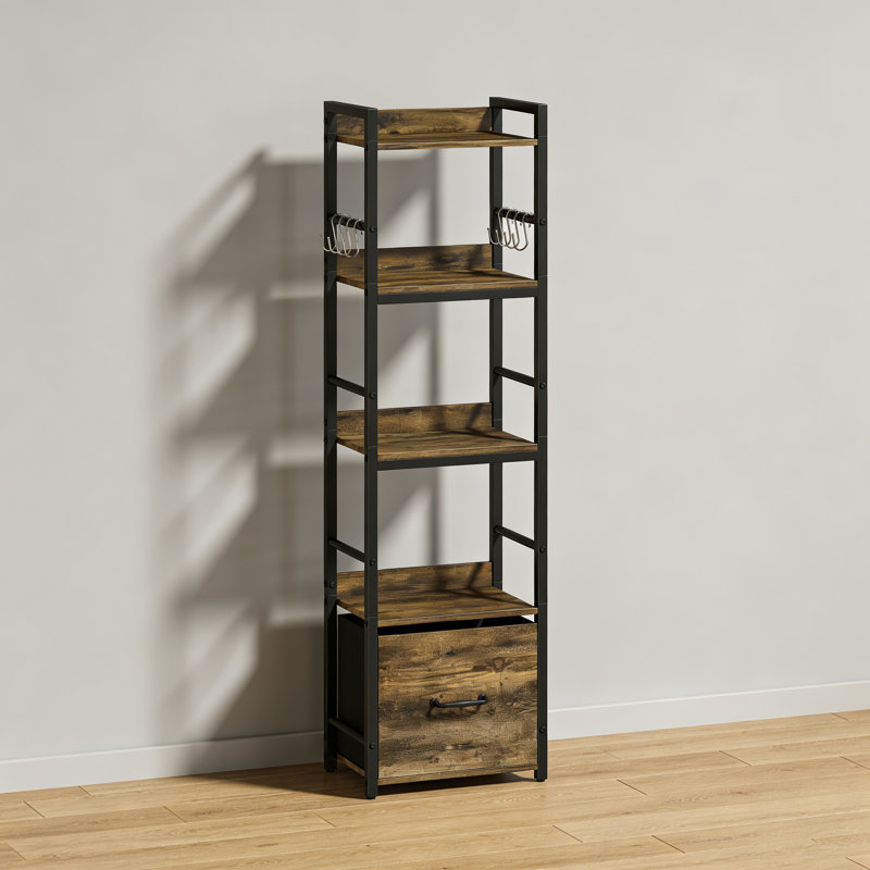136.5cm H x 39cm W Metal Standard Bookcase