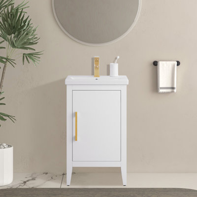 Ensemble de meuble-lavabo simple 20 po avec plateau en céramique Chambery
