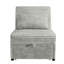 Fauteuil-lit moderne en velours cendré avec siège et coussin-1541669029