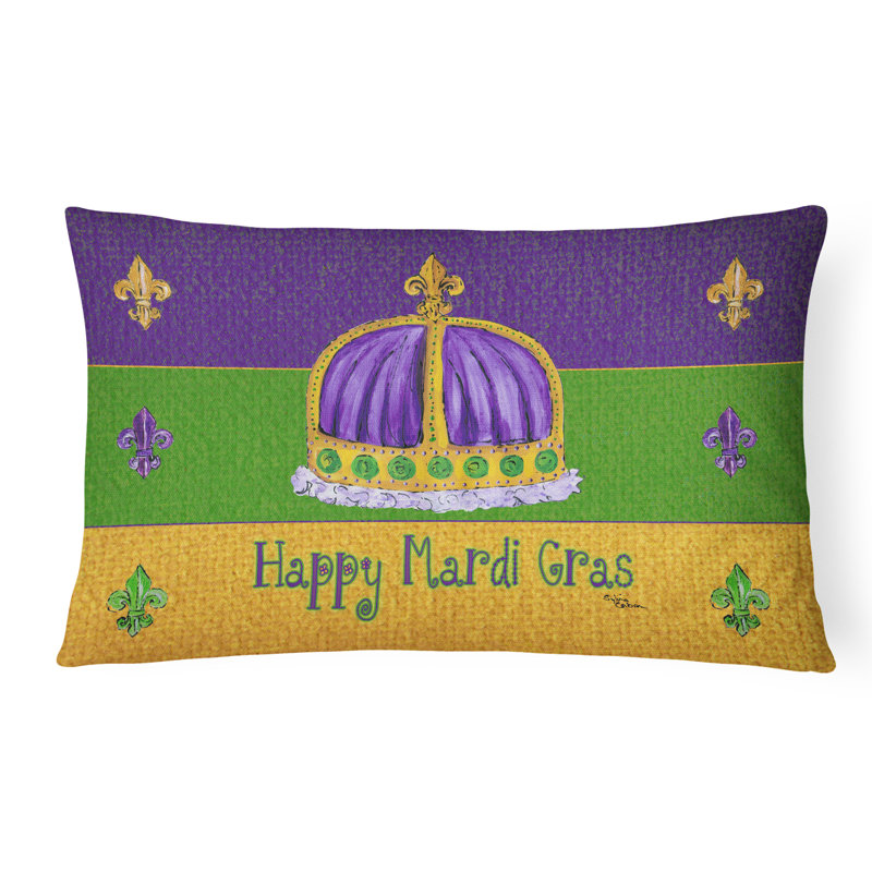 Mardi Gras Outdoor Reversible Throw Pillow
