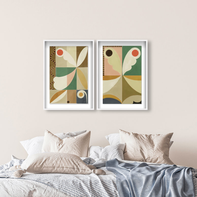 Butterfly Deco Set Set by Oliver Gal, 51"H x 35"W, White Shadowbox