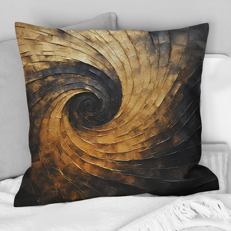 Coussin décoratif à spirales dorées et spirales dorées I