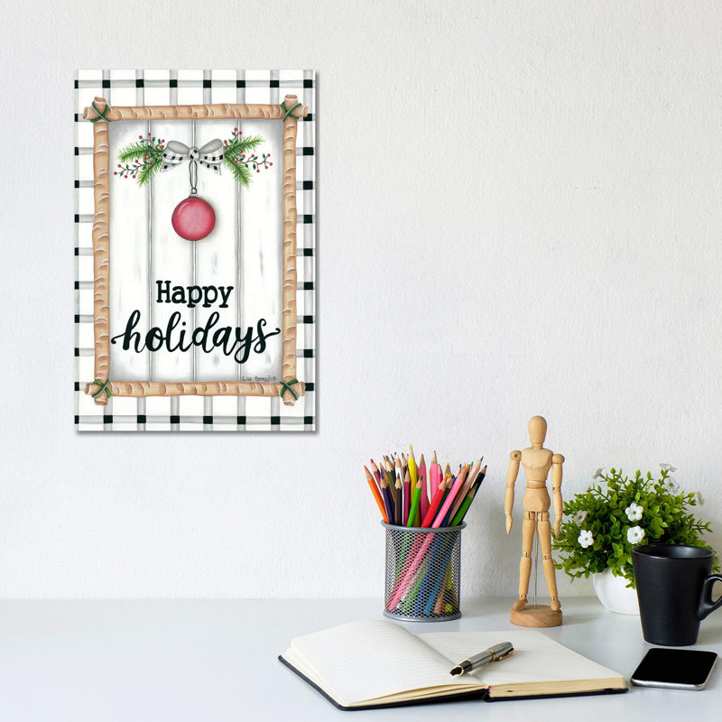 White Holiday Plaid by Lisa Kennedy - Wrapped Canvas Gallery-Wrapped Canvas Giclée, 20.32 cm H x 30.48 cm W