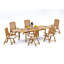 12 Seats 13 Pcs Grade-A Teak Wood Dining Set: 118" Double Extension Oval Table And 12 Marley Folding Reclining Arm Chairs #11MR2612-1245113460