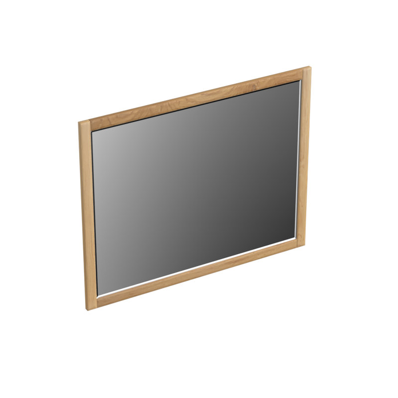 Damaria Wood Wall Mirror, 80cm H x 100cm W, Brown