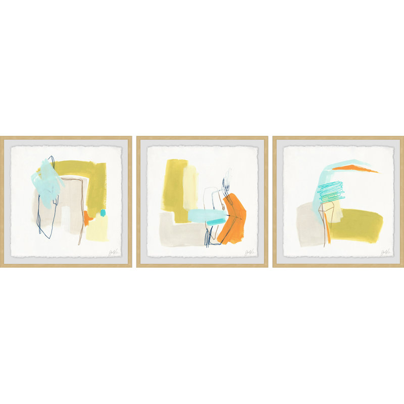 « adagio iii triptyque », ensemble de 3 reproductions encadrées, H 12 po x l 12 po x P 1,5 po