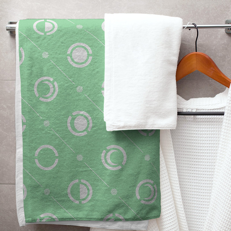 Serviette de bain Classic, Vert foncé / Gris
