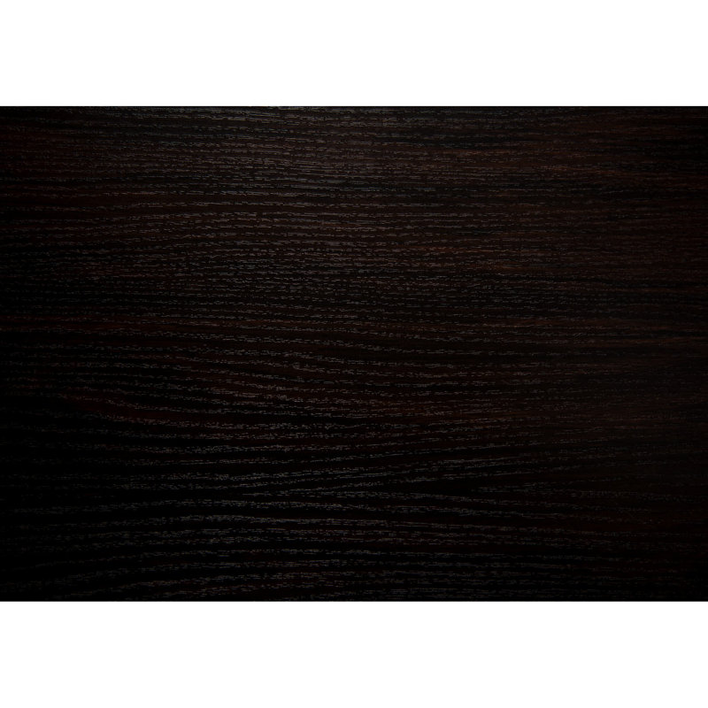 Console d'entrée - Stratifié brun et métal, table de conception moderne étroite avec base en métal, géométrique