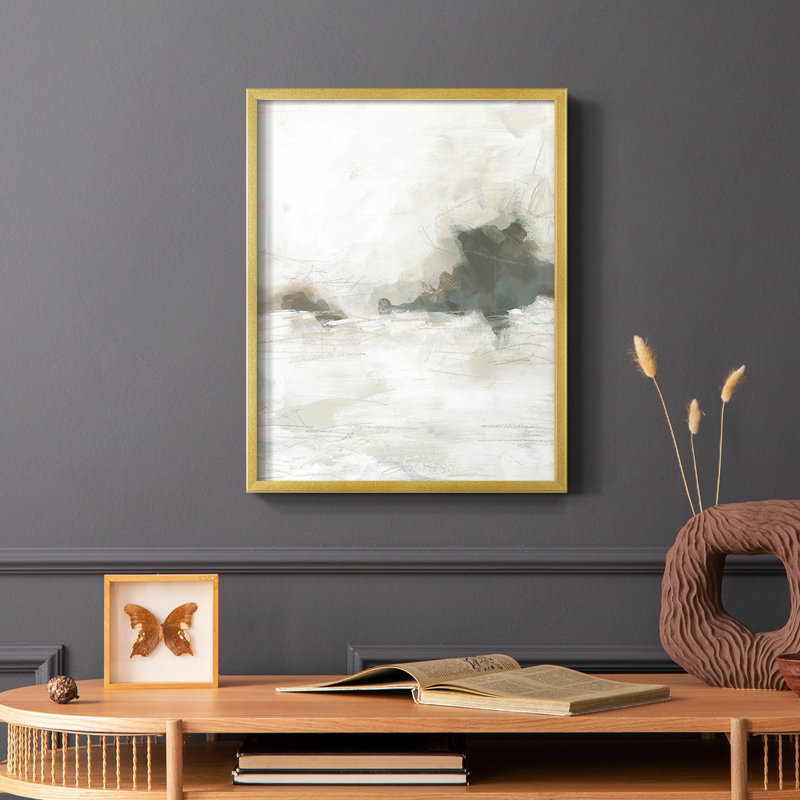 Horizon Break II Framed Print - Solid Wood, Gold, 20" H x 16" W