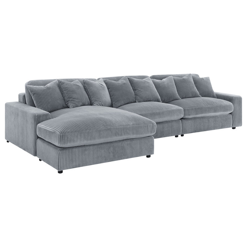 Canapé modulaire rembourré Thiego, 100% polyester gris