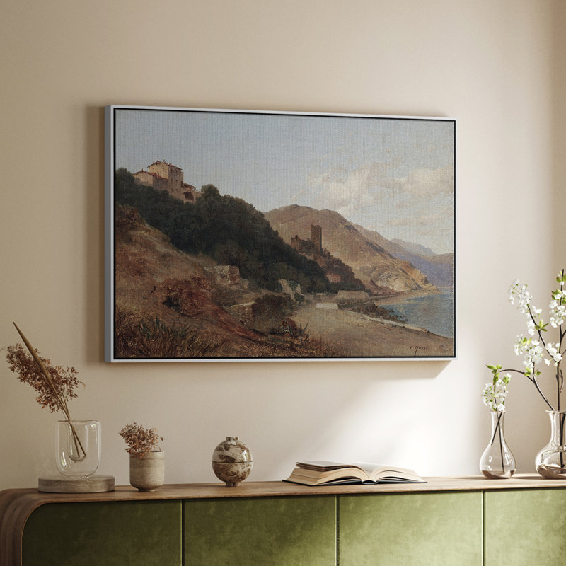 "Vintage Landscape - Dxxiii" sur toile, Toile encadrée flottée blanche, H 27 po x l 41 po