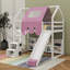 Lit mezzanine en bois avec structure en forme de maison et auvent de tente-2063129194-2063129196