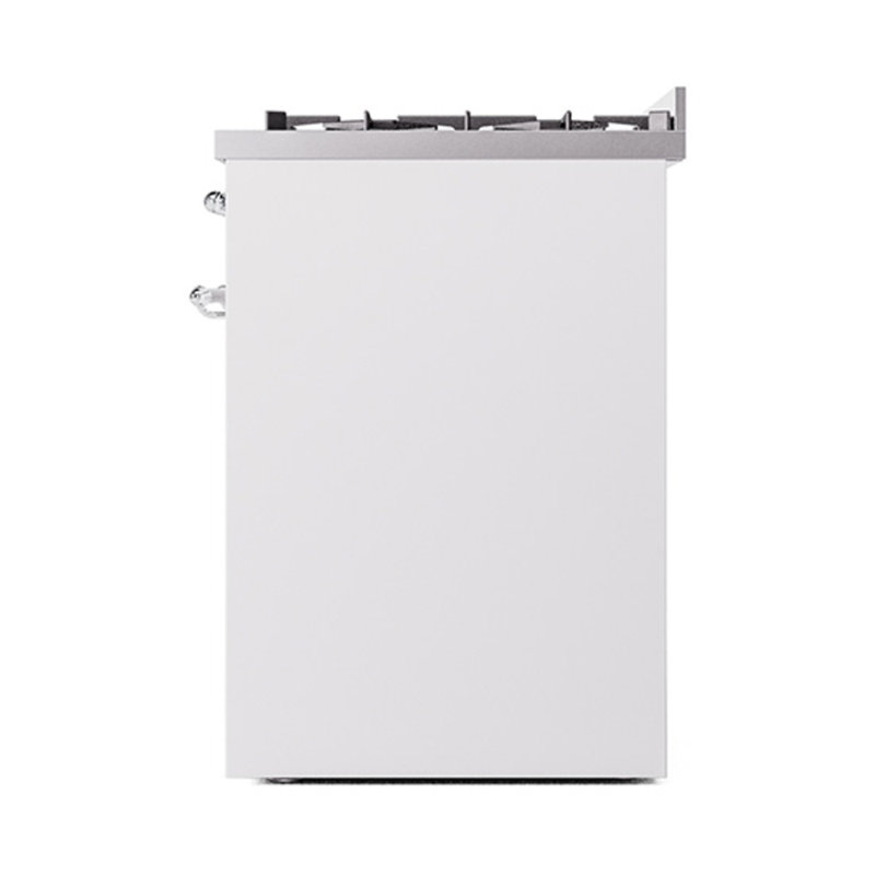 ILVE Nostalgie II Noblesse 30 in Dual Fuel Range, White/Chrome, Natural Gas