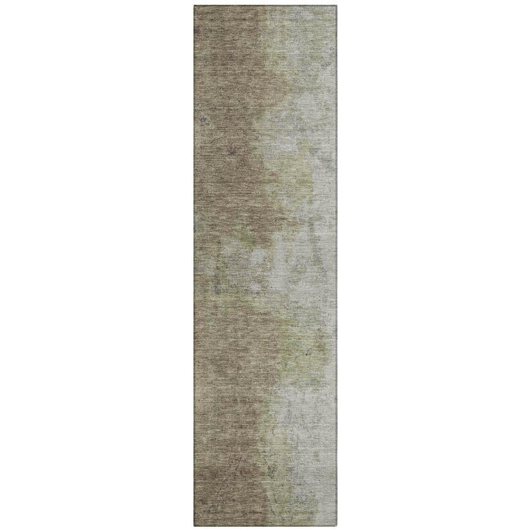 Machine Washable Indoor/Outdoor Xhevrie Taupe Rug